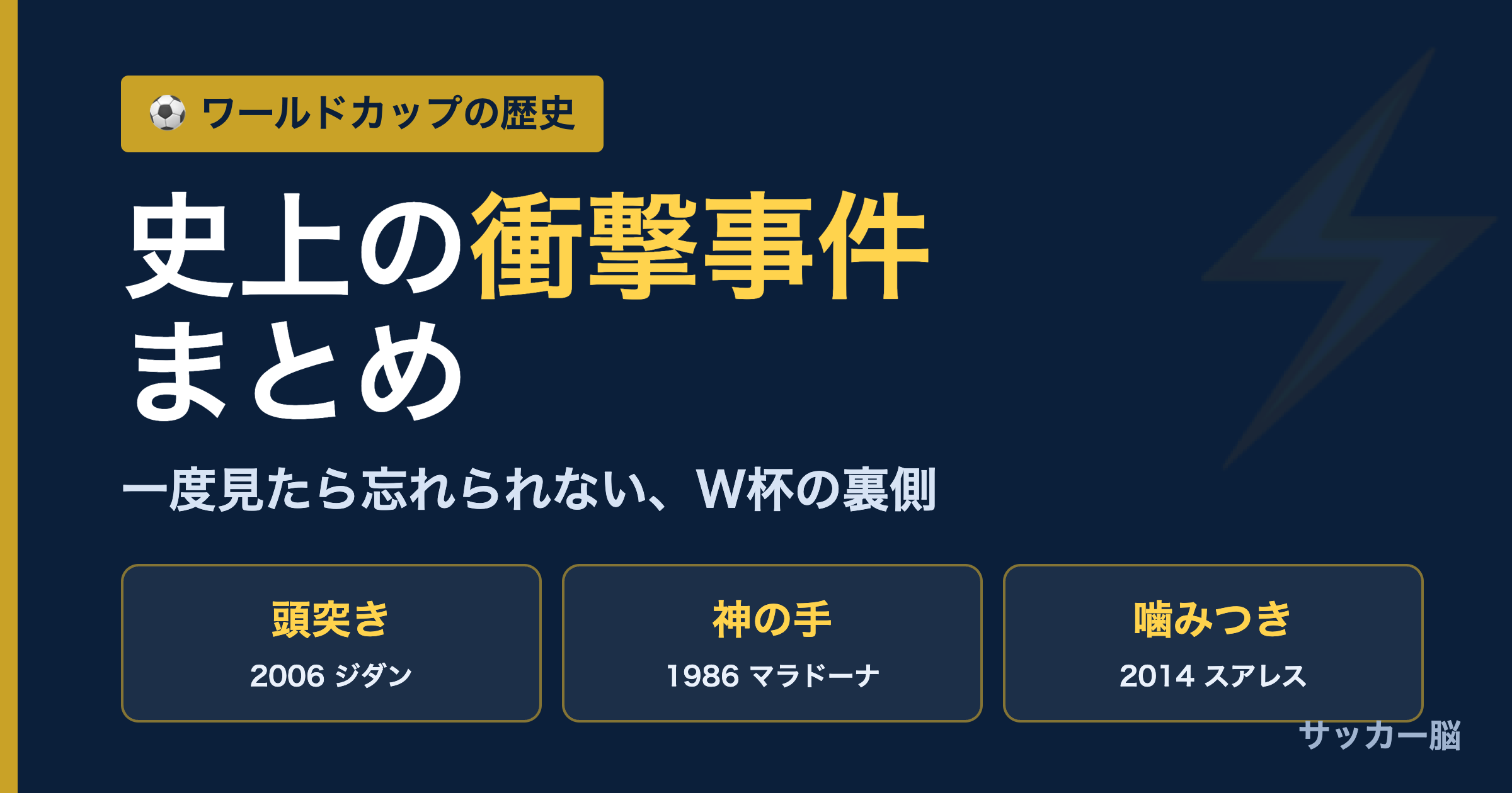 ワールドカップ史上の衝撃事件まとめ