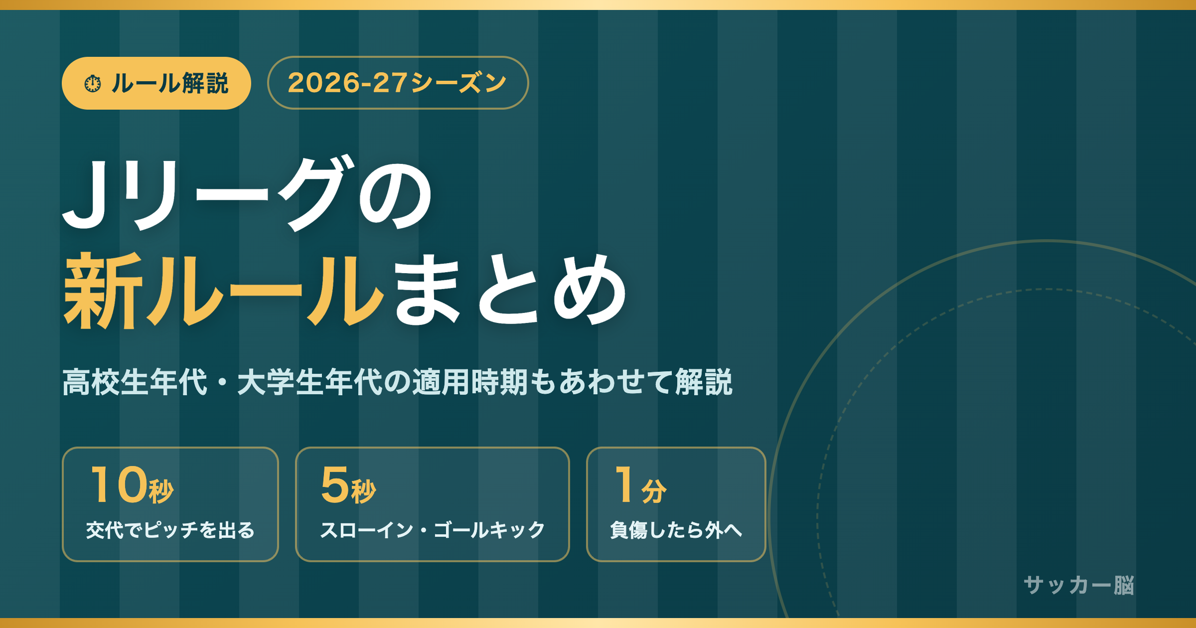Jリーグ2026-27シーズンの新ルールまとめ 交代10秒・スローイン5秒・負傷1分